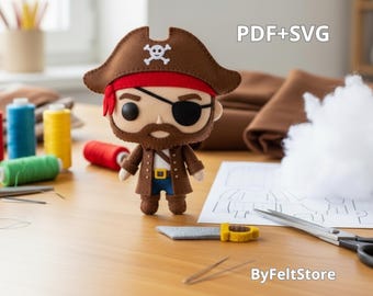 Pirate Felt Doll Pattern PDF & SVG – DIY Magical Sewing Craft