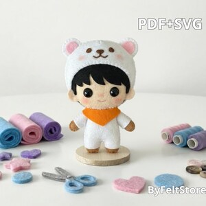 BT21 RJ Filtnyckelringsmönster PDF & SVG – Bts Plyschdocka Symall, Gör-det-själv Kawaii Filtleksak Handledning