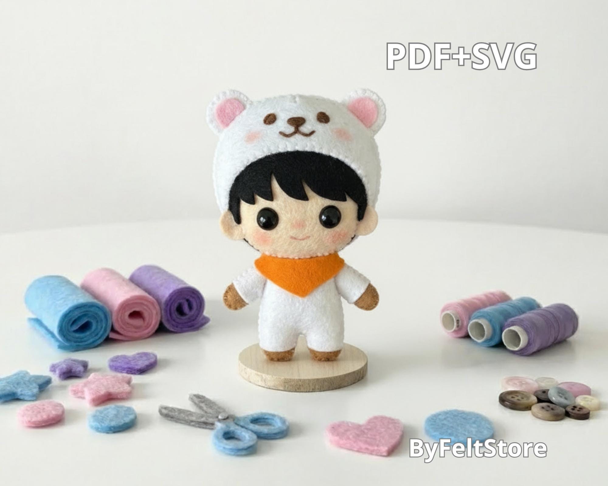 BT21 RJ Felt Keychain Pattern PDF & SVG – Bts Plush Doll Sewing ...