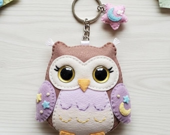 Felt Owl Keychain Pattern | Cute Felt Owl | DIY Felt Sewing Pattern