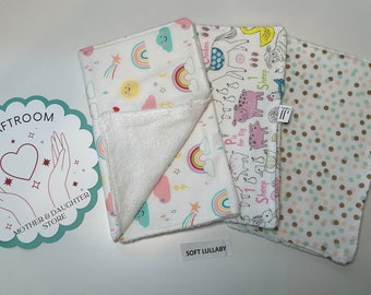 Burp Cloth-Burp Rags Baby Gift, New Born, Baby Shower, SOFT LULLABY COLLECTION