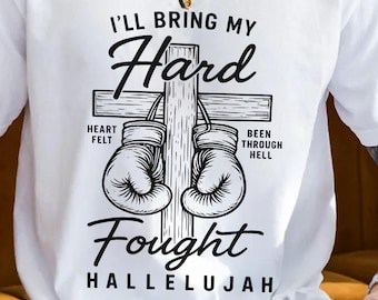 Hard Fought Hallelujah Svg, Retro Christian Saying Png, Religious Cross Tshirt, Inspirational Faith Based Tee, Bible Verse Quotes Clipart