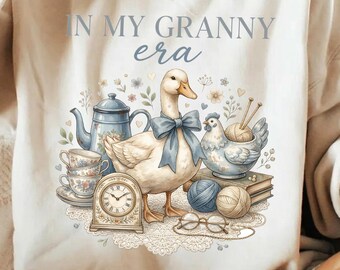 In My Granny Era Png, Vintage Goose Kitchen Art, Grandma Core Graphic, Cottagecore Aesthetic Shirt Design Digital Download