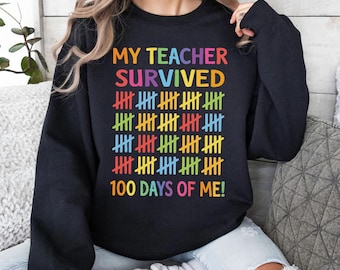 My Teacher Survived 100 Days of Me Svg, Funny School Milestone Png Digital Download
