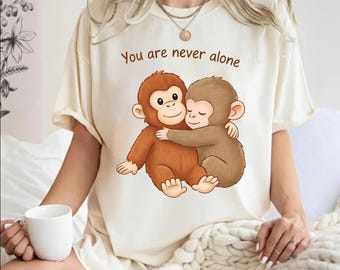 You Are Never Alone Png, Viral Japanese Punch Monkey Holding Plush Toy Clipart (Digital Download)