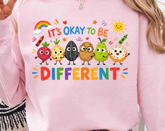 Its Okay to Be Different Png, Autism Awareness Month Graphic Tee, Neurodiversity Teacher Shirt Design, Inspirational Quotes Digital Download