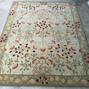 Alfombras y tapetes Adeline de estilo floral oriental tradicional, 100 % lana, con mechones hechos a mano, para dormitorio y sala de estar.