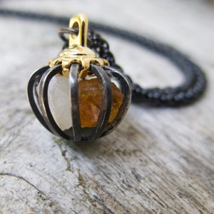 Collana con pietra portafortuna da uomo, regalo personalizzato per papà, padre, fidanzato, fatta a mano per lui, pietra preziosa grezza, compleanno per marito e fratello