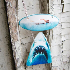 Statement Necklace Jaws Fan Jewelry Shark Week Animal Geekery Women Swimming Girl Unique Unusual and Weird Movie Gifts for Girls image 1