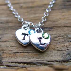 Charm de corazón personalizado, inicial y cristal, regalo para portador de anillos para niños, para bodas, regalo de cumpleaños para niños, de abuela mamá, pequeño