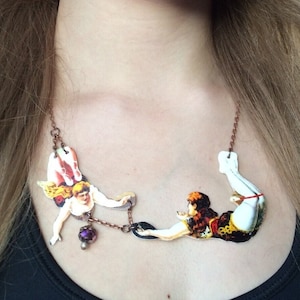 Circus Friendship Necklace, Acrobats Statement Gift, Wife Girlfriend, Gift for Mom, Mother, Best Friend, Jewelry Trapeze, Vintage Inspired