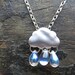 Cloud Necklace Gift Her, Clear Drop, Silver Raindrop Rain Snow Charm, Jewelry Wife Best Friend Mom, Summer Fashion, Gift Pendant, Teen Gift 
