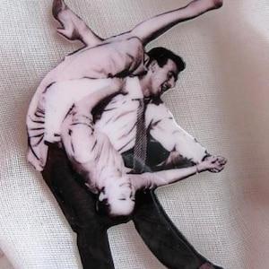 Swing danseressen broche sepia retro jaren 1940 jazz pin met lindyhop ontwerp, cadeau voor dansleraar, oude Hollywood-stijl, vintage geïnspireerd