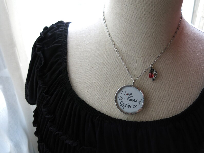 Signature Handwriting Jewelry Custom Personalized Necklace Mother Child/'s Message or Family Wife Girlfriend Gift Handwritten