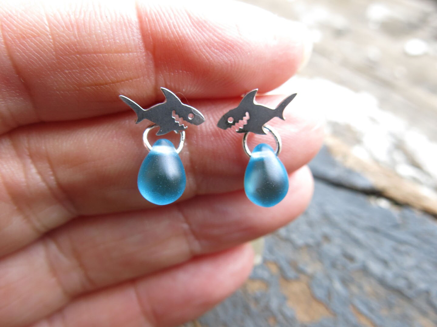 Shark Earrings Nautical Gift For Women Shark Week Quirky Etsy