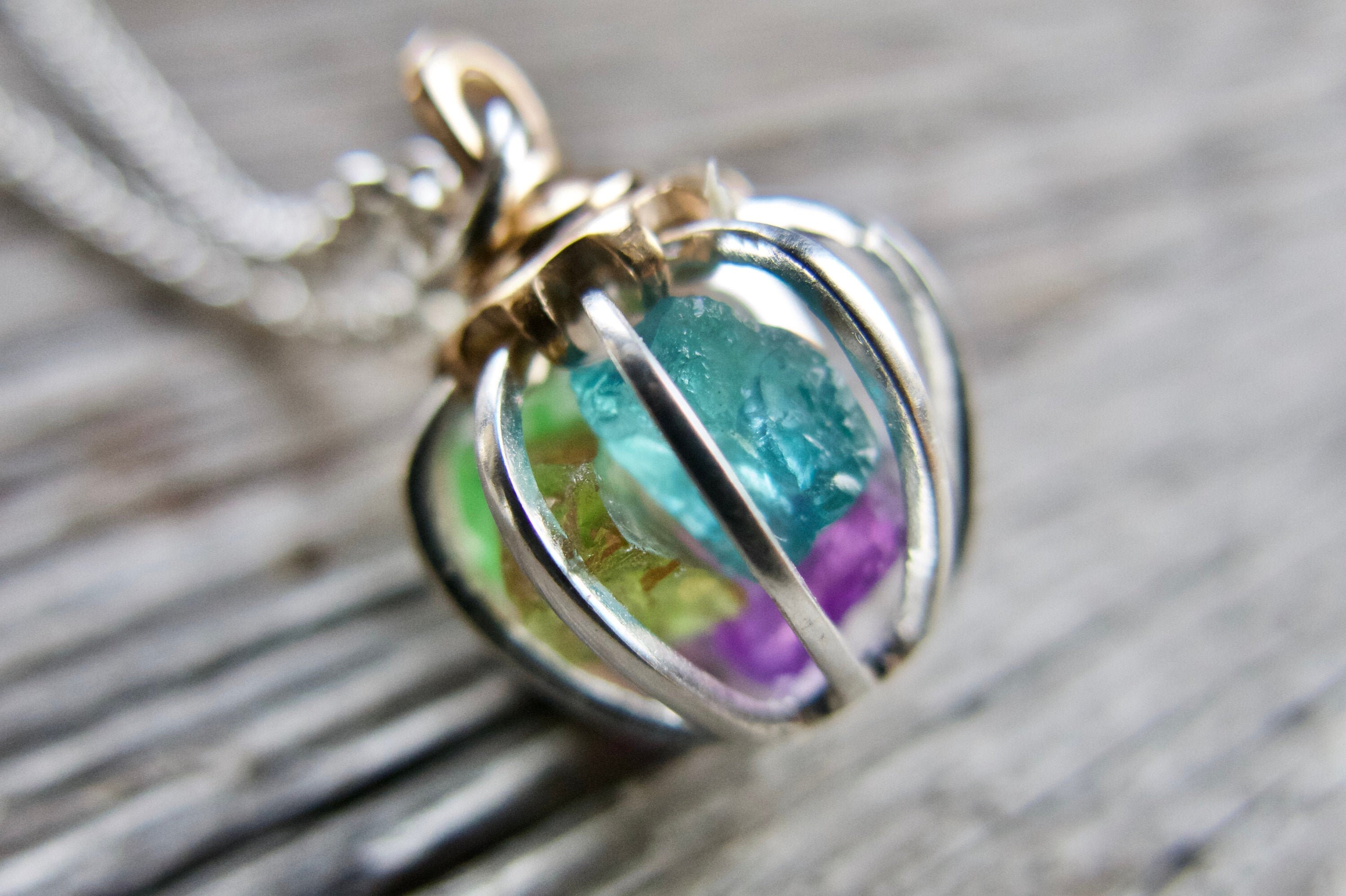 Crystal Birthstone Necklace. Gift 