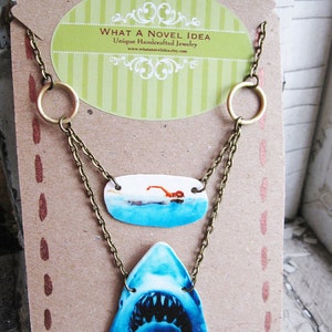 Statement Necklace Jaws Fan Jewelry Shark Week Animal Geekery Women Swimming Girl Unique Unusual and Weird Movie Gifts for Girls image 4