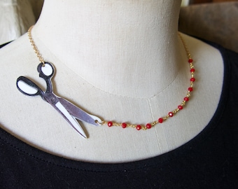 Scissors Necklace, Choker Style for Seamstress, Crafters or Hair Stylists, Fashion Designer, Fun quirky Jewellery for Her, Unique Gift