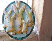 Rabbit Brooch White Pastel Blue: Vintage Woodland Bunny Pin, Light Blue Resin, Baby Blue Spring Trend, Antique-Style Accessory