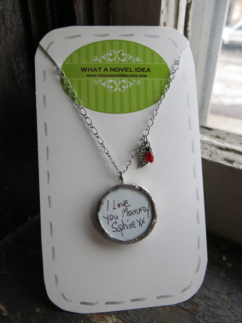 Signature Handwriting Jewelry Custom Personalized Necklace Mother Child/'s Message or Family Wife Girlfriend Gift Handwritten
