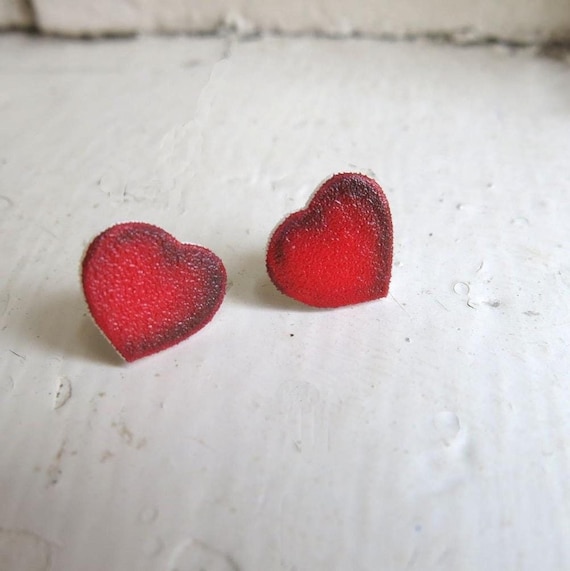 Orecchini A Cuore Rossi Stile Boho Vintage - Gioielli Minimal Con Lettera D'Amore Per Donne E Ragazze, Regalo San Valentino - 2