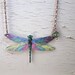 Dragonfly Necklace in Pastel Colors, Acrylic Jewellery for Women ...