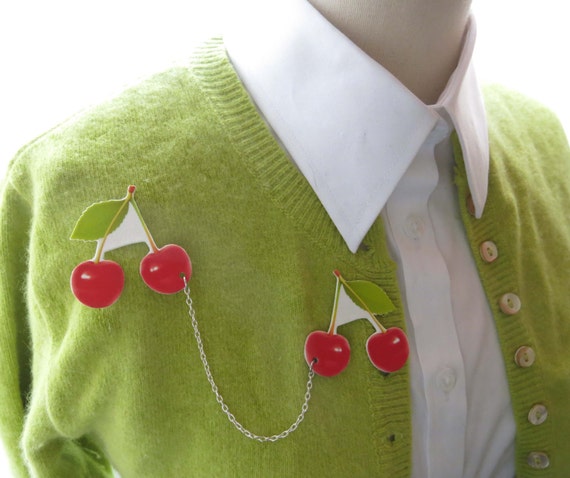 アクセサリー takanadaisuke Red cherry brooch Brooch 3D Cherry ,red Cherry Jewelry, Cherry Bloom Berry - Etsy