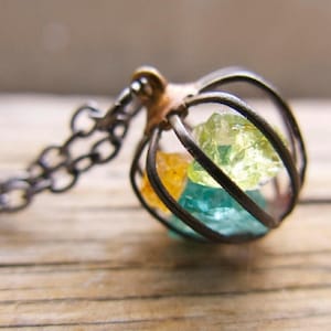 Birthstone Jewelry Personalized Crystal Necklace, Handmade Mother's Day Gift, for Her, Mom, Wife, Sister, Rough Custom Gift, Gemstones