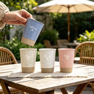 Caneca de cerâmica personalizada com gravação, caneca de cerâmica com texto personalizado para a mãe, presente artesanal para o Dia das Mães, caneca carinhosa para o dia a dia.