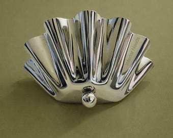 Handmade Polished Chrome Brass Wall Sconce - Mid-Century Modern Floral Light