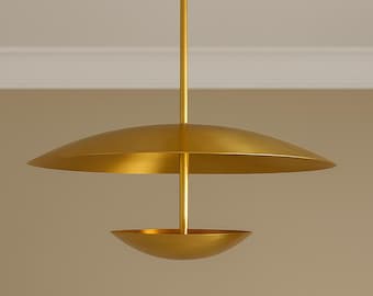 Brass 5-Light  Pendant Light: Mid-Century Modern Chandelier