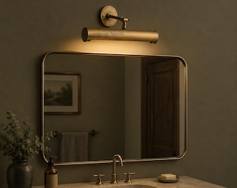 Luxury Picture Light | Vintage Bathroom Vanity Wall Sconce | Adjustable Brass Mirror Light