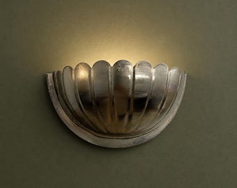 Handmade Polished Chrome Floral Wall Sconce: Elegant Home Lighting