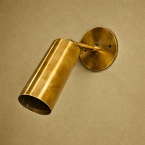 Raw Brass Spotlight: Adjustable Wall/Ceiling Light, Mid-Century Modern