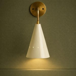 Handmade Brass Cone Wall Sconce - Mid-Century Modern Italian Light