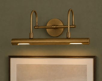 Modern  Brass Picture Light Sconce – Adjustable LED Wall Art Light