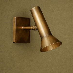 Vintage Brass Spotlight Wall Sconce | Mid-Century Modern Vanity Light
