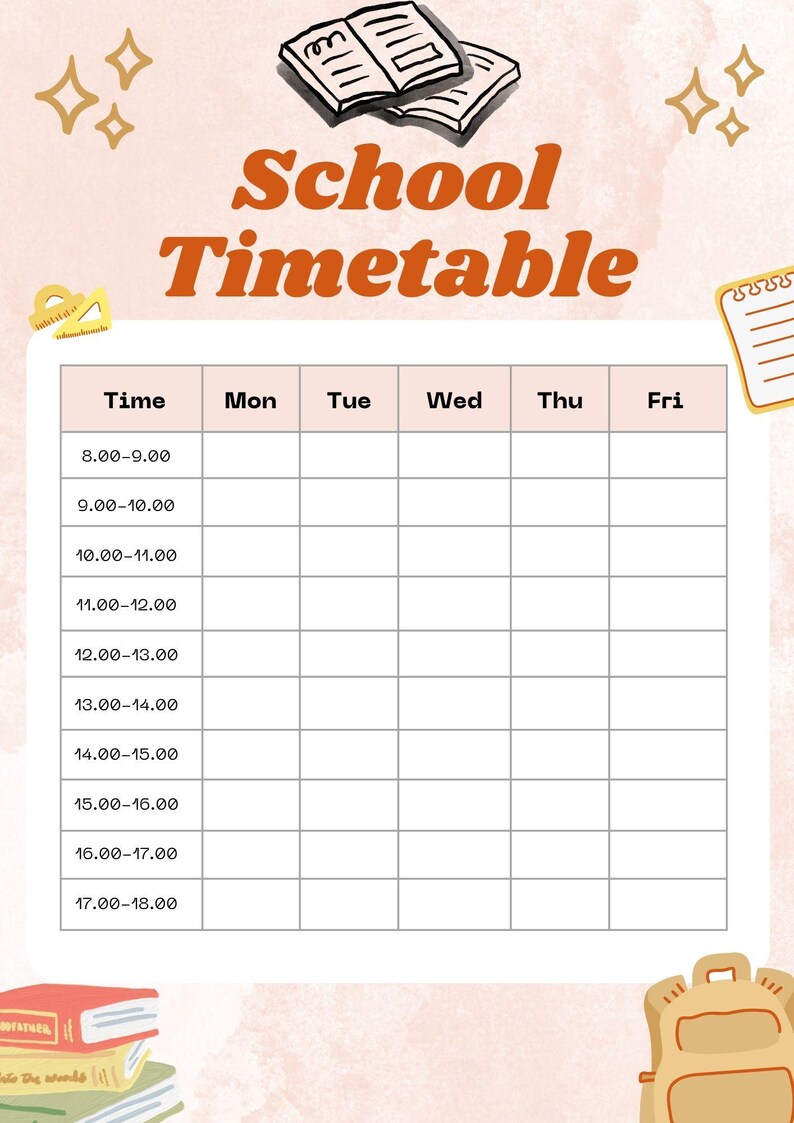 Digital School Timetable and Daily Planner - Etsy