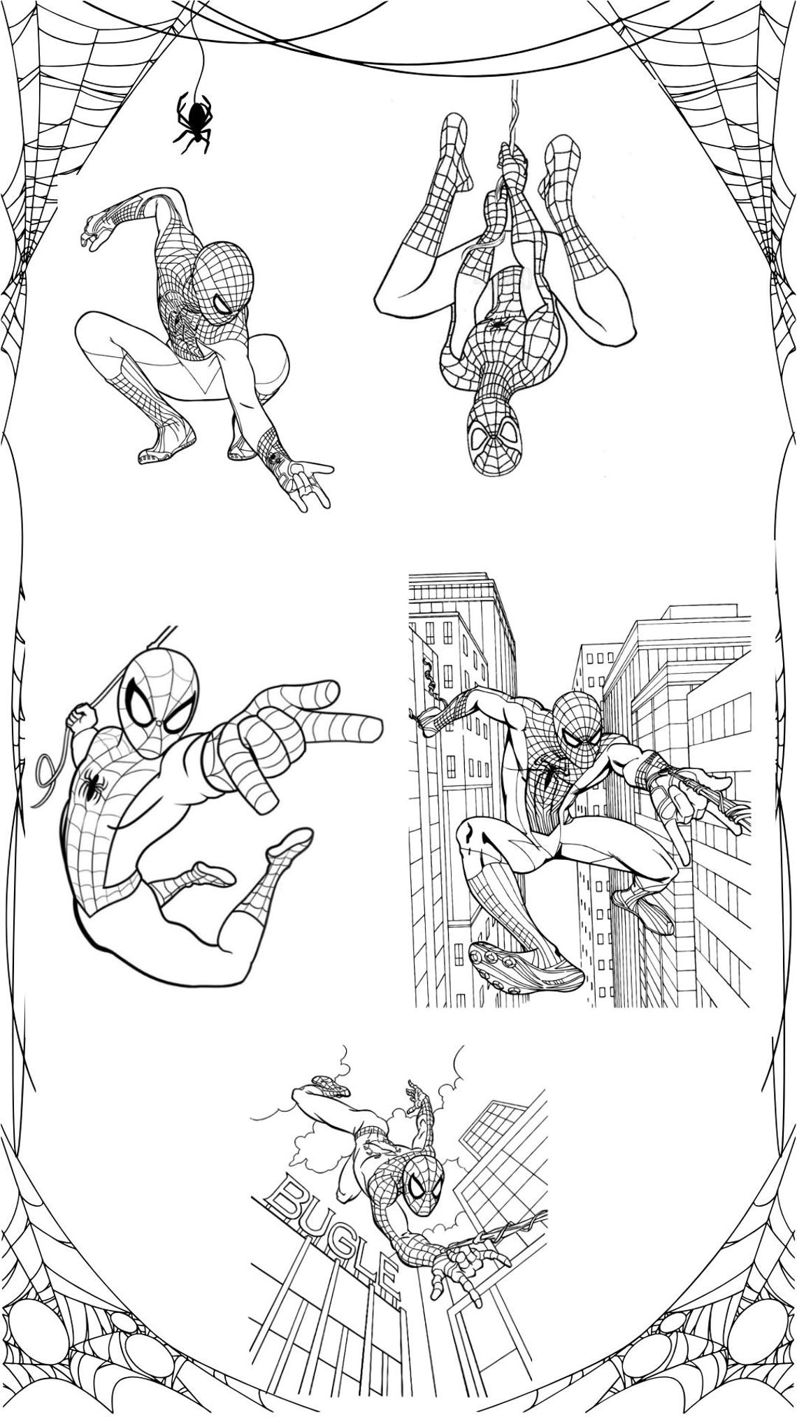 Spiderman Coloring Book - 6 Pages - Etsy