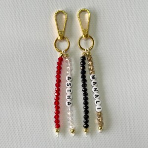 Custom Name Keychain/Gold Keychain/Silver Keychain/Personalized Name Keychain/Hand Bag Tag For Women/Gift for Mama/Daisy Beaded Keyring/Bulk image 13