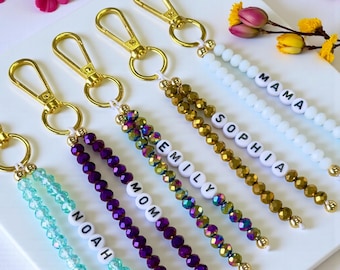 Custom Name Keychain/Personalized Bag Charm/ Christmas Gift For Her/Gift for Mom/Cute Personalised Keychain/ChristmasGift İdea/BulkOrderGift