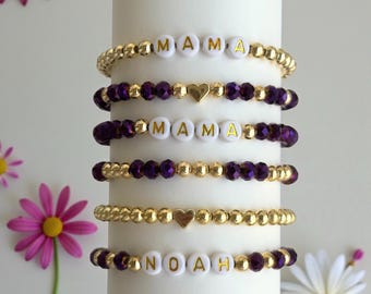 Custom Word Beaded Bracelet/Personalized Name Stacking Bracelet/Family Name Bracelet/Bridesmaid Bracelet/Bride Bracelet/Wholesale Bracelet