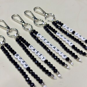 Custom Name Keychain/Gold Keychain/Silver Keychain/Personalized Name Keychain/Hand Bag Tag For Women/Gift for Mama/Daisy Beaded Keyring/Bulk image 19
