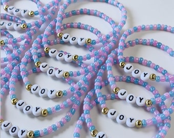Bulk Custom Beaded Bracelet/Personalized Seed Bead Bracelet/Custom Word Bracelet/Handmade Friendship Bracelet/Gift For Her/Bulk Favor Gift