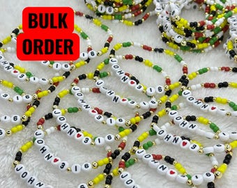 Bulk Order Personalized Bracelet,Bulk Friendship Bracelet,Kids Name Bracelet,Custom Name Beaded Bracelet,Matching Group Gift,Summer Bracelet