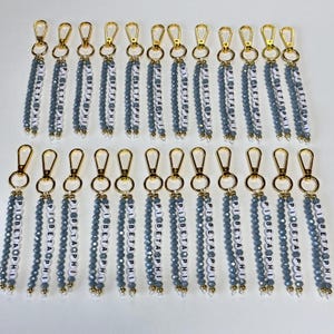 Custom Name Keychain/Gold Keychain/Silver Keychain/Personalized Name Keychain/Hand Bag Tag For Women/Gift for Mama/Daisy Beaded Keyring/Bulk image 17