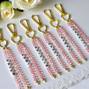 Custom Name Keychain/Gold Keychain/Silver Keychain/Personalized Name Keychain/Hand Bag Tag For Women/Gift for Mama/Daisy Beaded Keyring/Bulk image 11