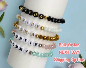 Custom Name Bracelets/Bracelets for Events,Party,Festivals/Bulk Order Bracelets Custom/Friendship Bracelets/Word Beaded Bracelets/Bulk Gift