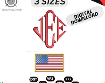 J.E.E. Epstein Monogram Embroidery Design (Digital Download)