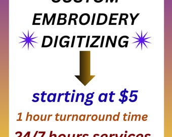 Custom Embroidery Digitizing Service: Logo, Patch, Artwork (Digital File)